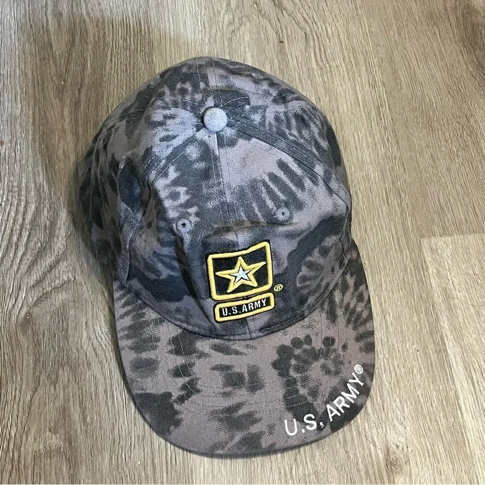 US Army Grey Tie Dye Baseball Hat